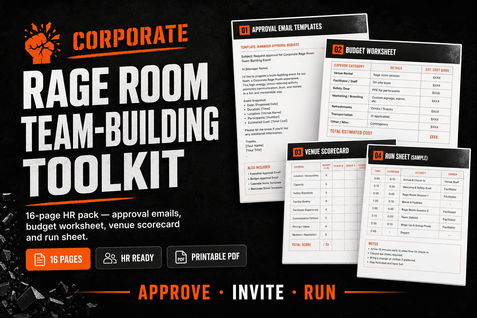 Corporate Rage Room Event Builder